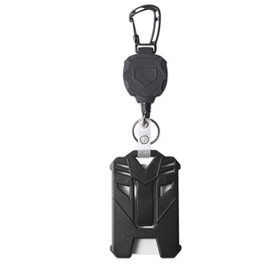 En stock, porte-clés essentiel pour la pêche en plein air, en fil d'acier noir, antivol, avec boucle à tirage facile - Product Image 1