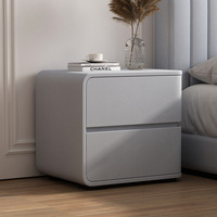 Table de chevet en bois massif de luxe simple, style crème haut de gamme, design minimaliste pour le rangement de la chambre à coucher, transfrontalier