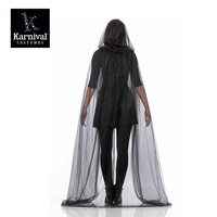 ODM vente entière Halloween Anime Costumes sorcière hantée ensemble Zombie Vampire Cape avec Long noir transparent à capuche maille accessoire