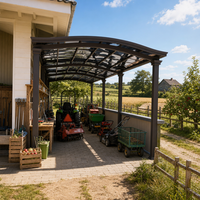 Abri pour machines agricoles en aluminium, abri pour tracteur, toit en polycarbonate |   Abri pour machines agricoles pour le stockage d'équipements de ferme et de verger