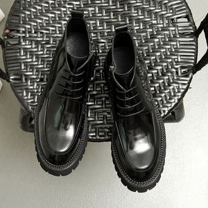 New Style Autumn-winter Pointed-toe <b>Boots</b> Handcrafted Party Men's <b>Boots</b> Business-style Laced Gentleman's Leather <b>Boots</b> - Product Image 3