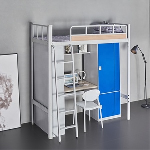 Chất lượng ký túc xá giường tầng người lớn cao đẳng thép giường tầng sinh viên Loft giường với tủ quần áo giá rẻ bàn và Locker - Product Image 6