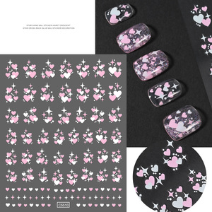 Autocollants 3D colorés bleus et roses en forme d'étoile pour nail art, décorations en forme de cœur pour ongles, accessoires de nail art - Product Image 3
