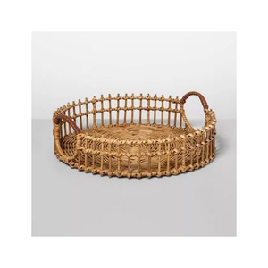 Trendy 2025 <b>Large</b> Artisan Woven Rattan & Rope Tray Handcrafted Decorative Basket for Farmhouse Boho & Contemporary Sea Grass - Product Image 5