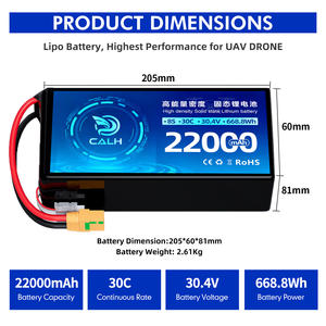 Полимерный (LiPo) аккумулятор для FPV дронов и БПЛА, высоковольтный, на заказ, 8S 30.4В, 8Ач, 10Ач, 12Ач, 22Ач, с высокой токоотдачей 30C, полутвердотельный - Product Image 5