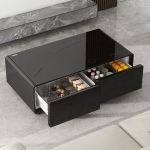 Mobili casa soggiorno moderno <span class=keywords><strong>vetro</strong></span> temperato legno nero <span class=keywords><strong>bianco</strong></span> intelligente <span class=keywords><strong>tavolino</strong></span> congelatore frigorifero <span class=keywords><strong>tavolino</strong></span> - Product Image 5