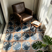 Carreaux de sol/mur en céramique 400x400mm, design rétro français, antidérapants, antibactériens, texture rustique pour intérieur/extérieur