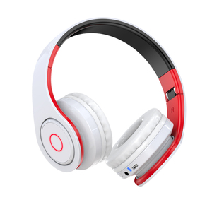 KSC-728 Red And White <b>Bluetooth</b> Over Ear Headphones With Sd <b>Card</b> Slot - Product Image 2