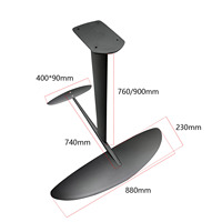 GY02 1522 cm² Hydrofoil en carbone pour wingfoil, kitesurf, planche à foil à pompe, surf, planche de surf électrique, sports nautiques, hydrofoil