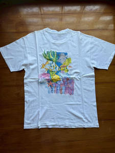 T-Shirt Bianca da Uomo con Collo Rotondo - Stampa Vivace di Lettere (A/B/C) Stile Retrò Casual Oversize Morbida 100% Cotone - Product Image 1