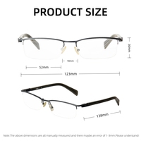 Montura Óptica Rectangular Personalizada de Acetato, Diseño Semi-Sin Montura, Patrón Geométrico, Montura de Gafas Clásica, Elegante y Ejecutiva