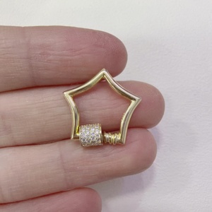 Fermoirs à vis étoile dorée en zircon cubique, minimalistes, en argent sterling 925, pour la fabrication de colliers et bracelets - Product Image 4