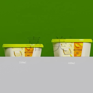 Recyclable 13OZ 400ml Butter Tub for <b>plastic</b> Butter <b>Storage</b> box with lid IML Design oval - Product Image 5