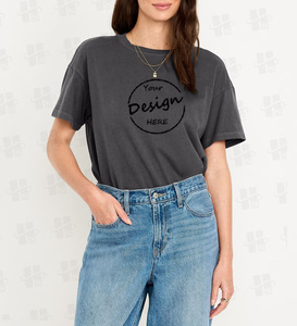 <span class=keywords><strong>Camisetas</strong></span> de Cuello Redondo o Cuello V para <span class=keywords><strong>Mujer</strong></span> de Verano al Por Mayor, de Algodón 100% de 240 GSM, Estampado Básico Personalizado, Lisas y de Talla Grande - Product Image 6