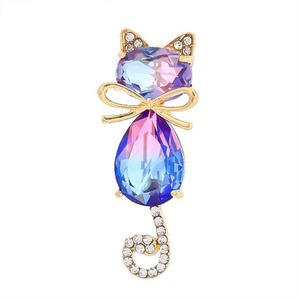 DIY レトロスタイル ラインストーン装飾の子猫ブローチ 女性用 ユニークで洗練されたピン - Product Image 5