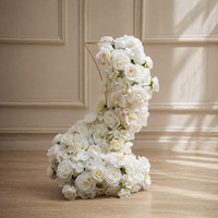 Boule de fleurs artificielles Phalaenopsis Rose, centre de table de mariage de style occidental, décoration de salle d'exposition, pour demande en mariage, et pour allée centrale