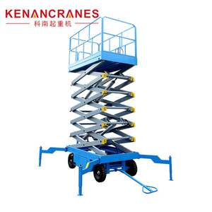 4m Mobile Man Lift Scaffolding Hydraulic <b>Battery</b> Trailer Electric Scissor Type Aerial Work Platform - Product Image 1