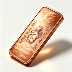 Lingote de Cobre Fino 999 de 10 Onzas con Diseño de Búfalo Americano, Altamente Pulido - Product Image 1