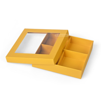 Caja Rígida de Dos Piezas con Ventana, Hecha a Mano, Reciclable, para Empaque de Bombones de Chocolate de Lujo, Personalizable