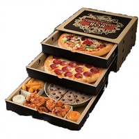 Boîte en carton ondulé blanc pour emballage de pizza, impression personnalisée de logo, étanche et gaufrée, vente en gros