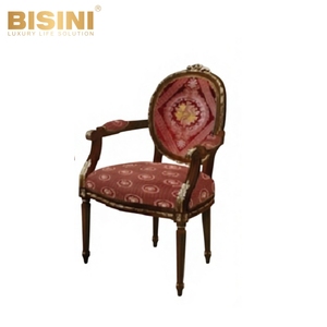 Sillas de Comedor de Lujo Estilo Boutique Europeo, Estructura de Madera Hecha a Mano, Decoración Dorada, <span class=keywords><strong>Asiento</strong></span> de Terciopelo Rojo Vintage Suave, Silla de Anfitrión Confortable - Product Image 1