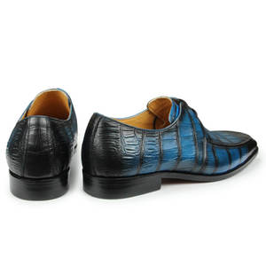 Nouvelle mode chaussures de bureau en cuir pour hommes Logo personnalisé imprimé <span class=keywords><strong>Derby</strong></span> Oxfords <span class=keywords><strong>bleu</strong></span> noir à lacets bureau usage quotidien en cuir véritable - Product Image 5