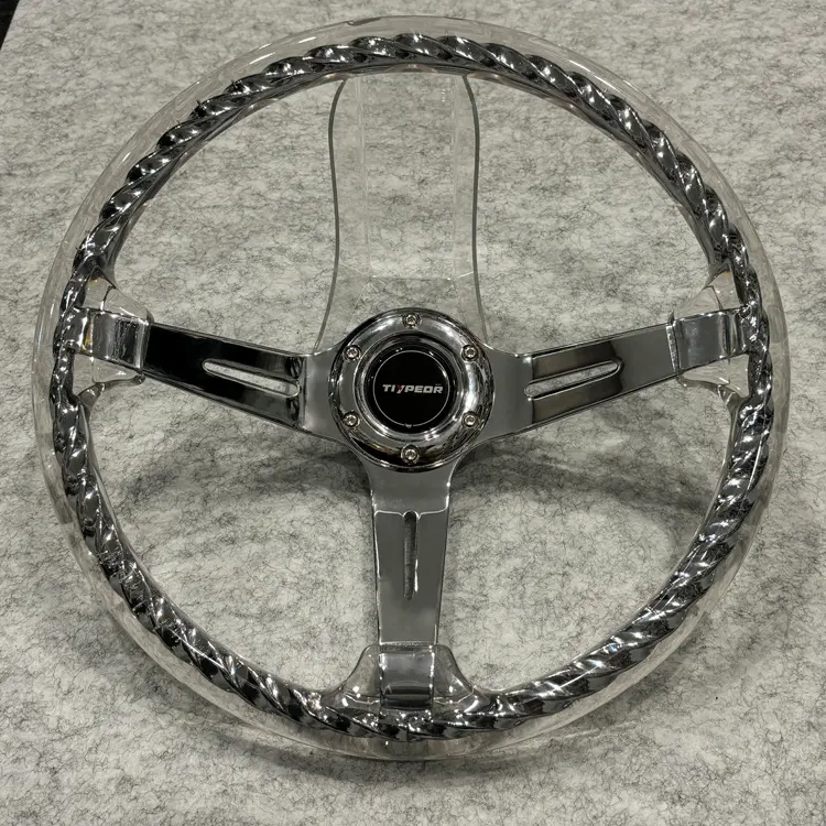 TIYPEOR New Customized Universal Steel Ring Racing Classic Advanced Transparent Steering Wheel