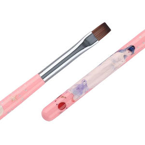Luxury Multi Size Metal Handle Nail Brush <b>Set</b> Flat Liner Tip Precise <b>Crimped</b> Nylon Watercolor Nail Art Wholesale OEM ODM - Product Image 3