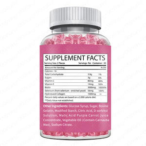 Gummies de collagène de marque OEM, biotine, vitamine C, produits de beauté, soutien pour les cheveux, la peau et les ongles, 60 unités, complément alimentaire pour femmes - Product Image 2