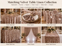 Personnalisation Luxe Couleur Unie Vert Émeraude Housse de Table en Velours Ronde Nappe en Velours Froissé Mariage