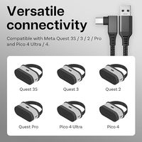 Câble de liaison de câble de données haute vitesse USB 3.0 de 5m avec cordon de chargeur USB C de charge pour accessoires de casque VR