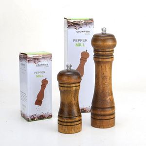 Moulins à poivre et à épices en bois massif avec rotor en céramique réglable de 5 et 8 pouces - Product Image 1