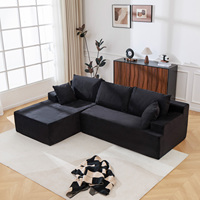 Canapé d'angle modulable sans cadre en forme de L, compressé, avec mousse à mémoire de forme, pour hôtel et appartement, 3 places