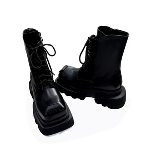 Stivali Unisex Personalizzati OEM Black Knight con Suola Spessa, Scarpe Oxford Taglia 44, Punta Quadrata, Stile Britannico, Stivali Corti da Cowboy - Product Image 5