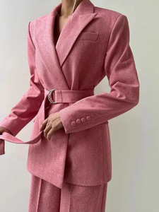 Set di <span class=keywords><strong>pantaloni</strong></span> larghi alla moda da <span class=keywords><strong>donna</strong></span> 3 pezzi elegante cintura a maniche lunghe canotta con <span class=keywords><strong>pantaloni</strong></span> larghi a vita alta - Product Image 2