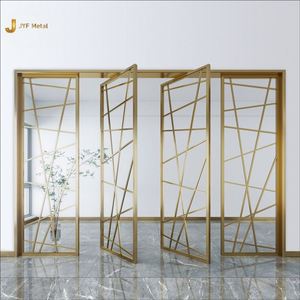 EX600 Modern Durable Stainless Steel Laser Cut Foldable Multi-Functional Art Theme <b>Decorative</b> <b>Screen</b> Divider Commercial Interior - Product Image 2