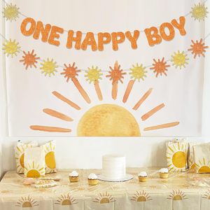 Decoraciones para el Primer Cumpleaños de un Niño <span class=keywords><strong>Feliz</strong></span>, Letreros de <span class=keywords><strong>Feliz</strong></span> Cumpleaños de 1 Año Estilo Boho, Decoraciones Retro Hippie para la Fiesta del Primer Cumpleaños - Product Image 5