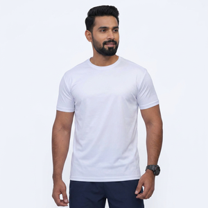 T-shirt de sport d'été à col rond pour hommes, hauts d'entraînement à manches courtes, vêtements de marque, T-shirts 100% coton pour hommes - Product Image 1