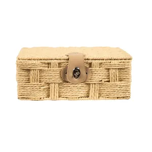 Basket Storage Natural Seagrass Storage Basket With Lid And Handles Sundries Storage Basket