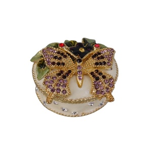 Thời trang vật liệu kim loại bướm vòng hình dạng hộp men hộp đính - Product Image 1