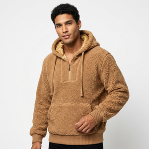 Sudadera con capucha para hombre forrada de sherpa con estilo urbano de invierno, servicio de marca privada para inventario minorista de temporada — 105 caracteres - Product Image 1