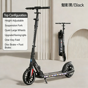 Trottinette pliable pour adolescents et adultes avec <span class=keywords><strong>frein</strong></span> à disque et double suspension, grandes roues de 200 mm, trottinette pour enfants OEM - Product Image 6