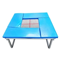 Mini Trampolín Profesional para Gimnasia en Interiores/Exteriores, Diseño Cuadrado de 1.32x1.32m, con Red Protectora para Ejercicio
