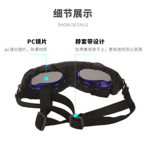 Anlorr Pet Dog Goggles Teal <b>Frame</b> <b>Black</b> Lens Durable Protection For Small Animals - Product Image 2