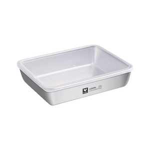 Plateau de rangement alimentaire carré en acier inoxydable 2200 ml avec couvercle pour utilisation au réfrigérateur - Product Image 3