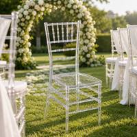 Chaises Chiavari transparentes en acrylique, vente en gros directe d'usine, chaises Chiavari pour événements et fêtes, intérieur et extérieur