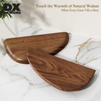 Étagères murales flottantes incurvées en bois massif DX Designs, lot de 2, rangement mural moderne pour salon, salle de bain, cuisine