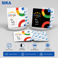 Autocollant en acrylique étanche NFC SIKA personnalisé 12x12cm NTAG215 avec fonction Tap to Rate pour carte de commentaires Google allemande