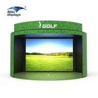 Cage de formation de simulateur de golf intérieur extérieur de nouveau design avec tente de tir et écran de projecteur pour la pratique du golf en salle