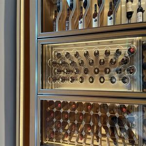 <span class=keywords><strong>Cave</strong></span> <span class=keywords><strong>à</strong></span> <span class=keywords><strong>vin</strong></span> de luxe personnalisée 2022, petite/grande, en bois massif et acier inoxydable, avec vitre chauffante - Product Image 4